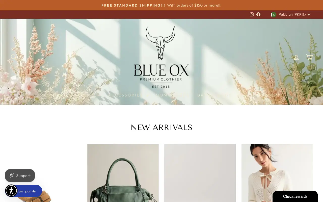 Blue Ox Boutique — E-Commerce project by Zinetics