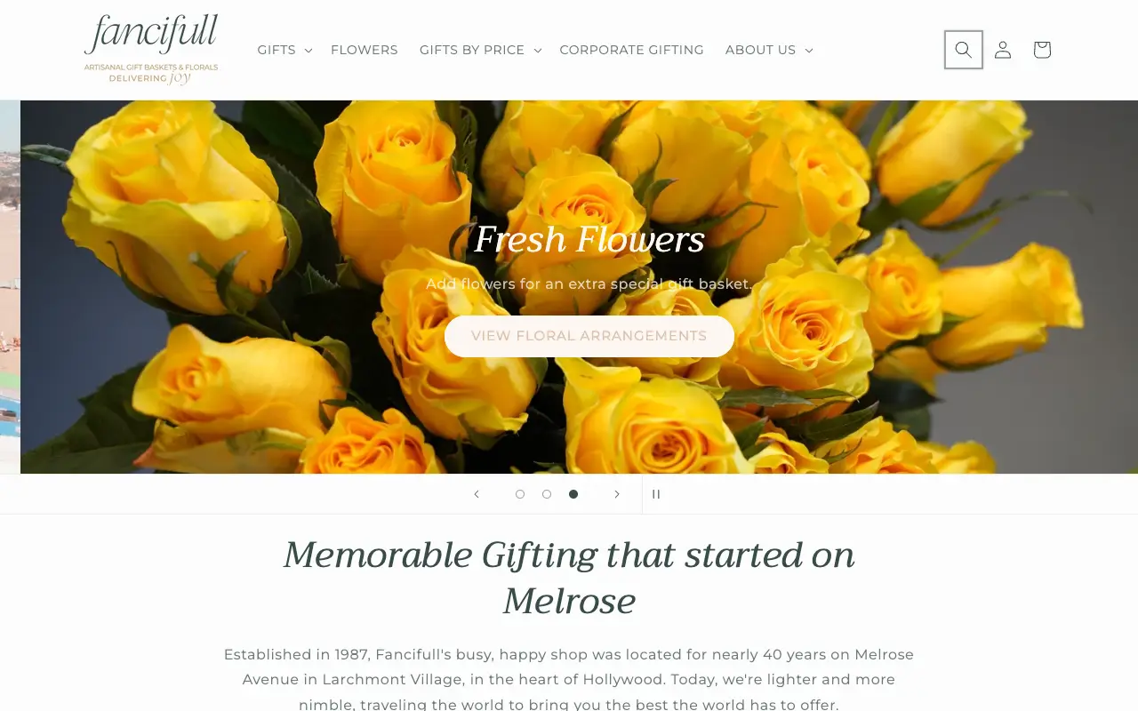 Fancifull Gift Baskets — E-Commerce project by Zinetics