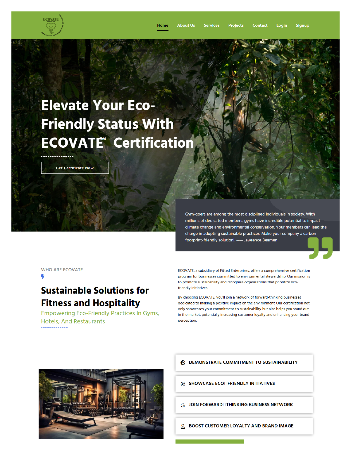 ECOVATE - SaaS Platform website by Zinetics