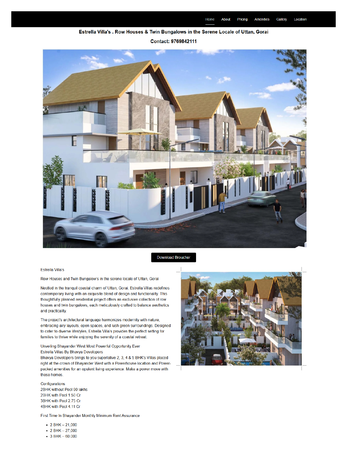 Estrella Villas - Real Estate website by Zinetics