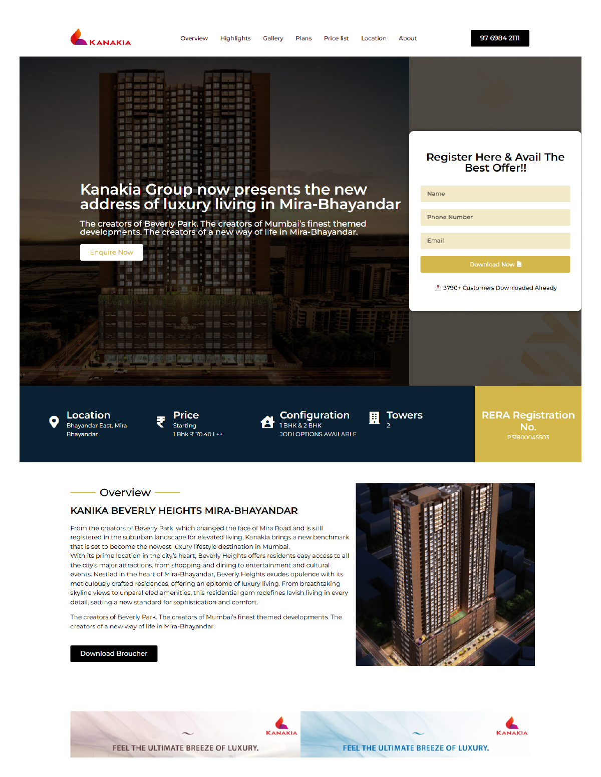 Kanakia Beverly Heights - Real Estate website by Zinetics