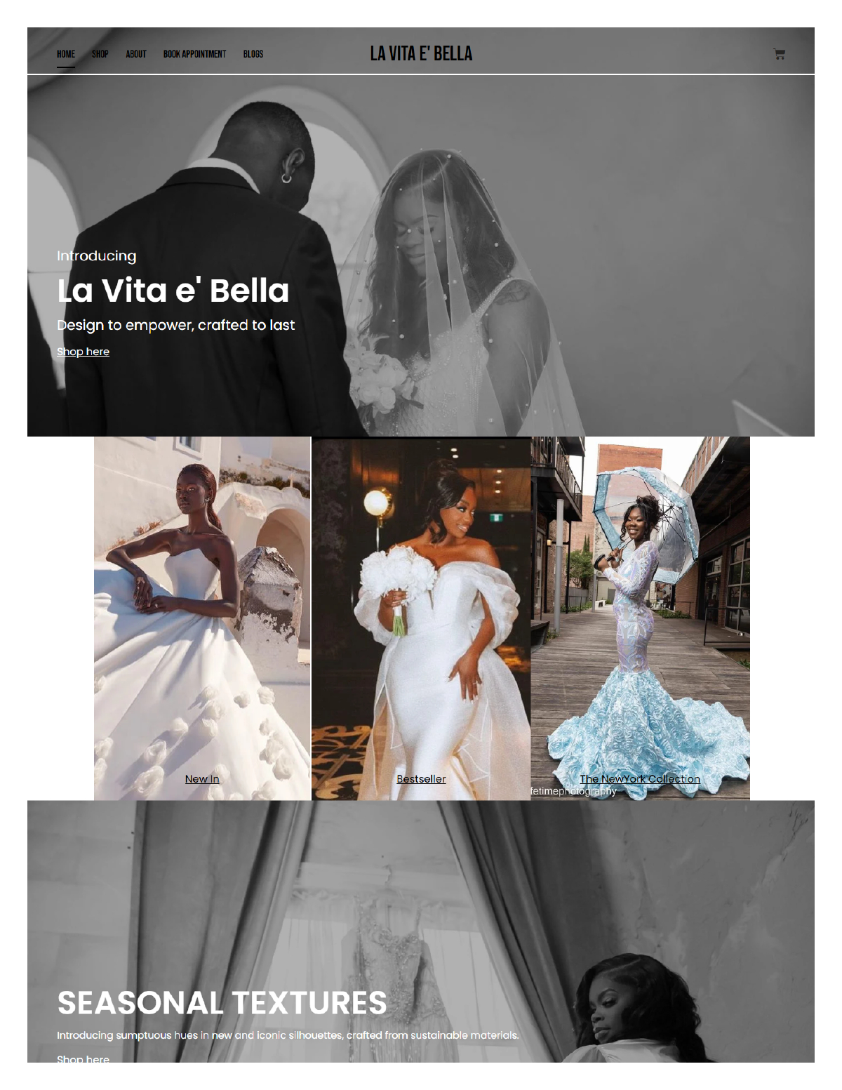 La Vita e' Bella - E-Commerce website by Zinetics