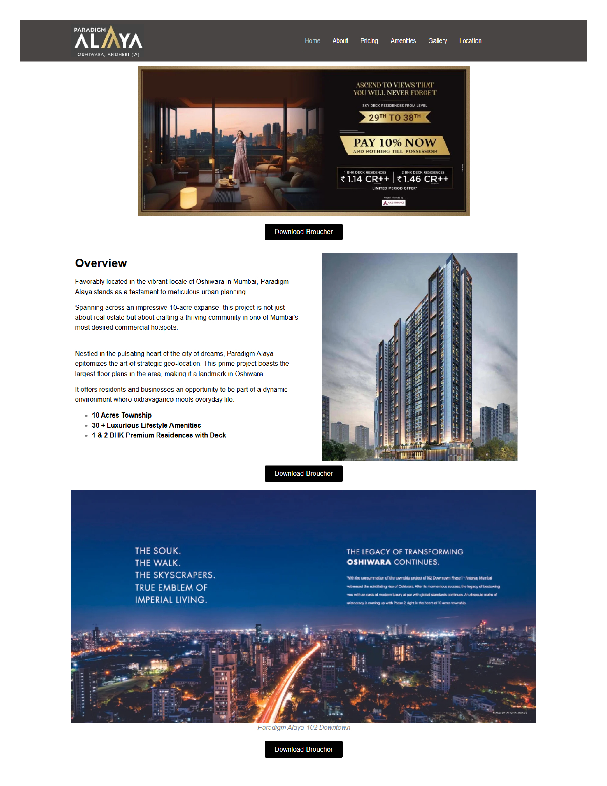 Paradigm Alaya - Real Estate website by Zinetics